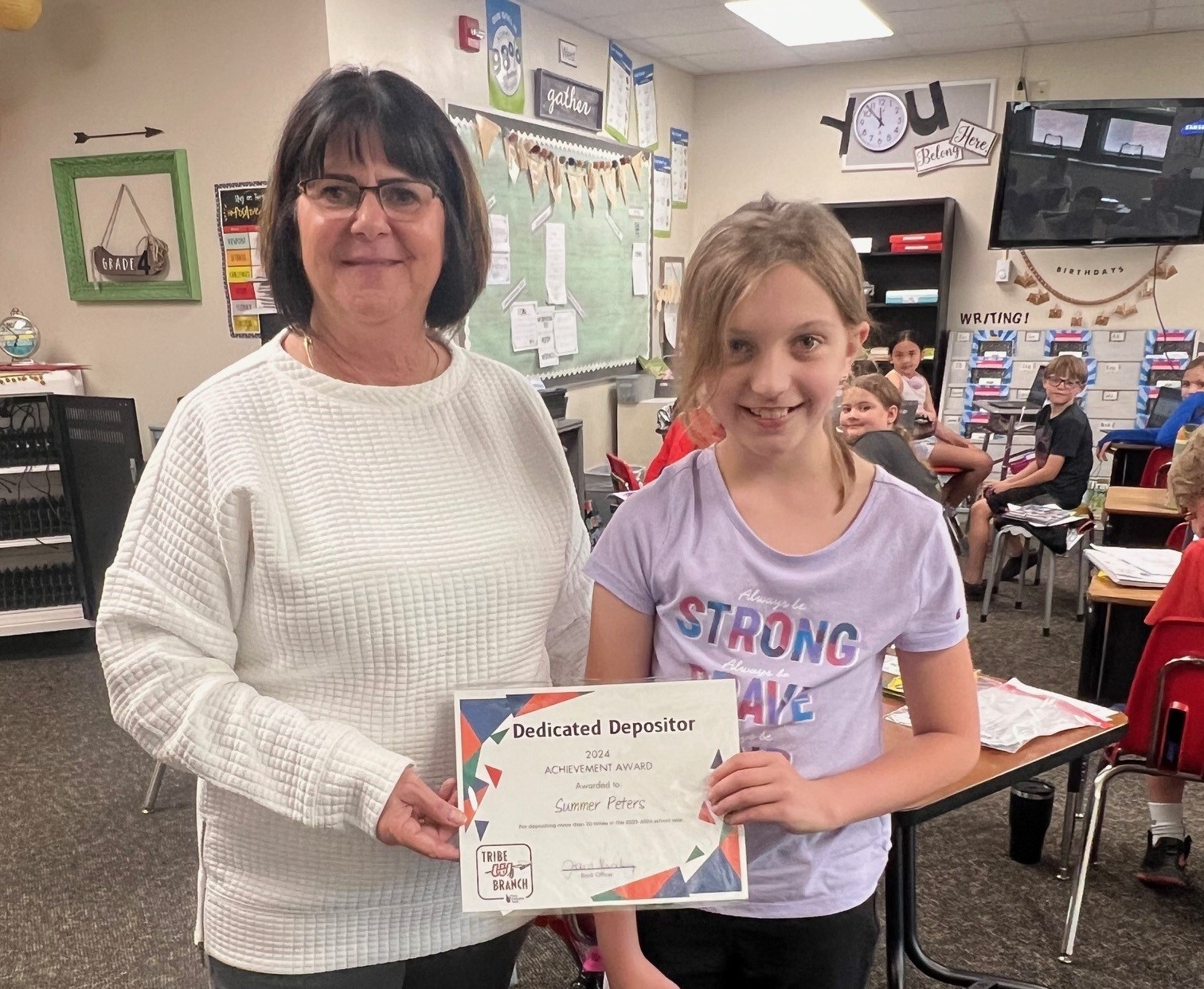 Dedicated Depositer - Summer Peters 4th grade